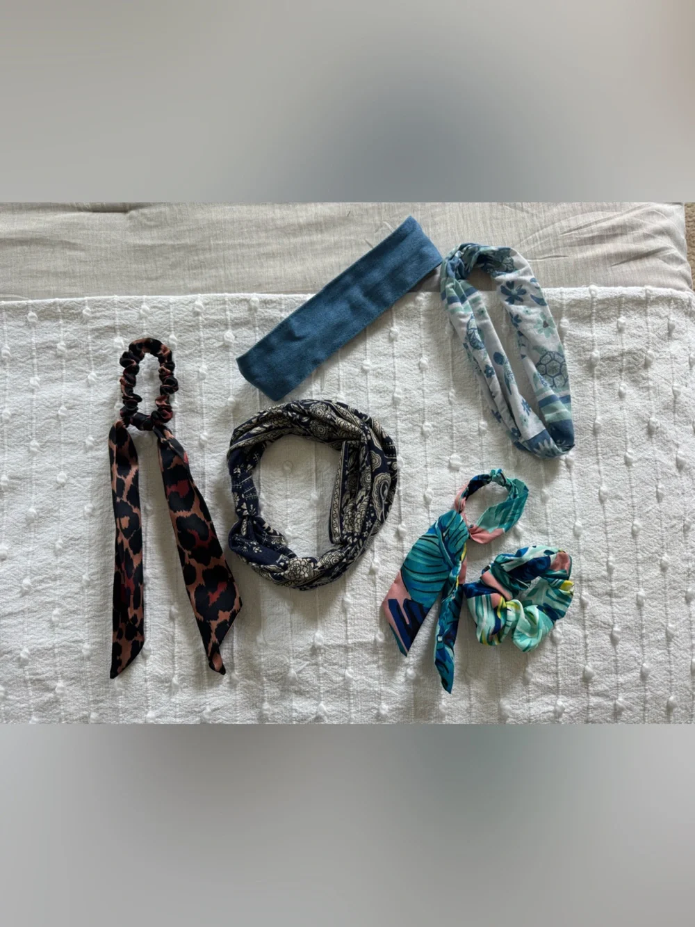 Lot of hair accessories headband scrunchie scarf pony tail j. Crew boutique